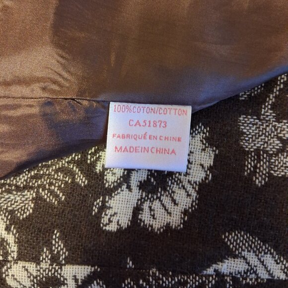 NEW Women’s Elegant Pea Coat Brown White Floral Lined Trench Coat ¾ Sleeve 16 XL - Picture 9 of 9